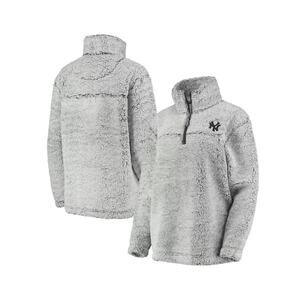 Women's G-III 4Her by Carl Banks Gray New York Yankees Sherpa Quarter-Zip SZ Sm